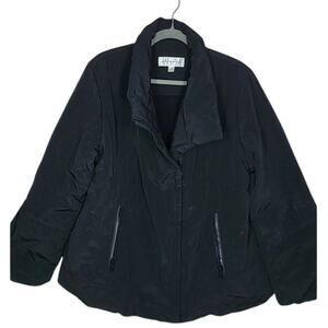 Jones New York Black Winter Coat with Zipper and Side Pockets Size XL